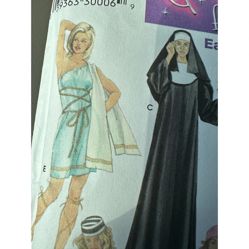 Simplicity 4010 Sewing Pattern Adult Costumes Nun Nurse Cavewoman Toga XS-XL